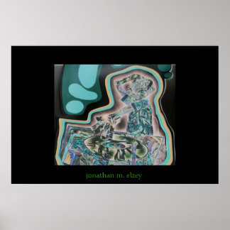 DJ auf schwarz Poster