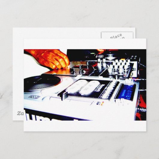 DJ-Ausrüstung (CDs) Postkarte (Vorne/Hinten)