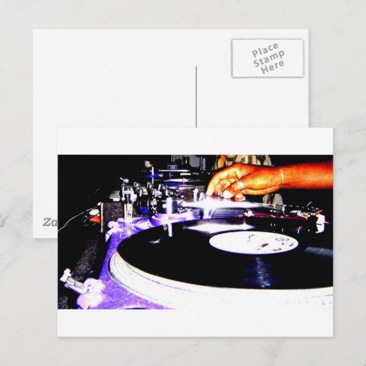DJ-Ausrüstung Postkarte (Vorne/Hinten)