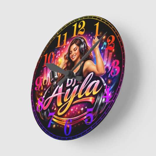 DJ AYLA 2 RUNDE WANDUHR (Winkel)