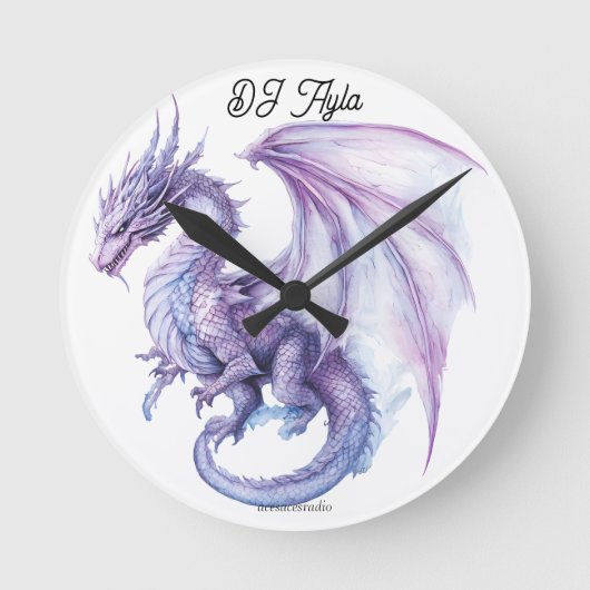 DJ Ayla Dragon Runde Wanduhr (Vorderseite)