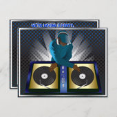 DJ Bachelor Bachelorette Überraschung Party Einlad Einladung (Vorne/Hinten)