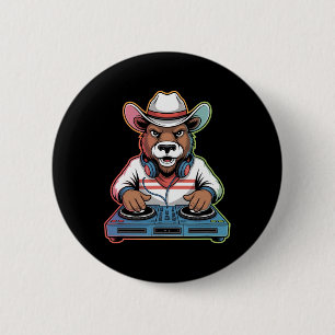 Dj Bear Cowboy Mixing Beats Button