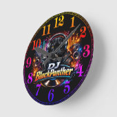 DJ BLACKPANTHER 2 RUNDE WANDUHR (Winkel)