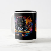 DJ BLACKPANTHER 2 Two-Tone COFFEE MUG Zweifarbige Tasse (Vorderseite Links)