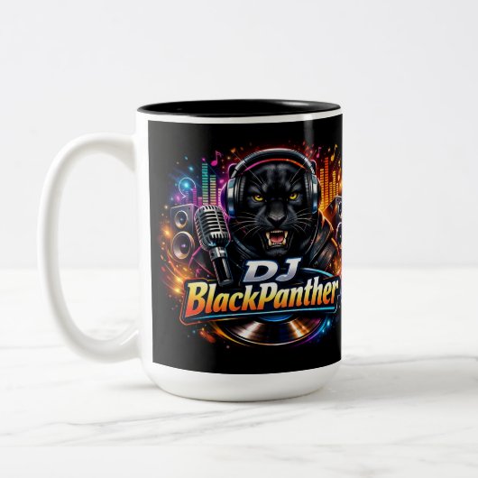 DJ BLACKPANTHER 2 Two-Tone COFFEE MUG Zweifarbige Tasse (Links)