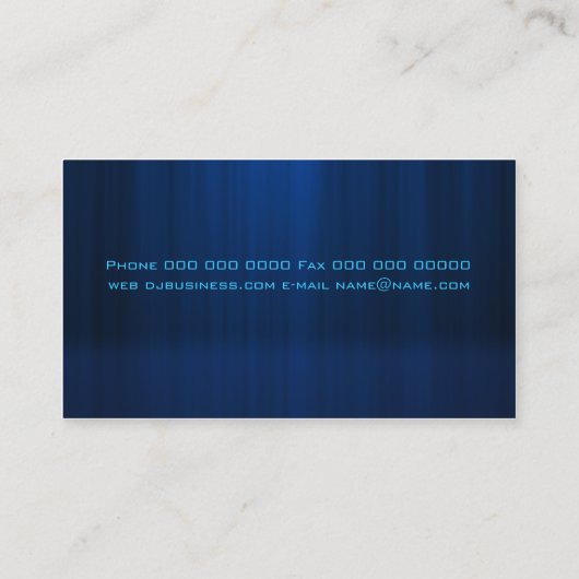 DJ-Blau Visitenkarte (Rückseite)