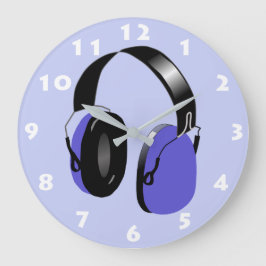 DJ BLAUE MUSIC HEADPHONES DESIGN GROßE WANDUHR