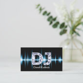 DJ Blue Sound Waves Beruflich Deejay Music Visitenkarte (Stehend Vorderseite)