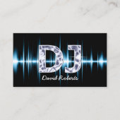 DJ Blue Sound Waves Beruflich Deejay Music Visitenkarte (Vorderseite)