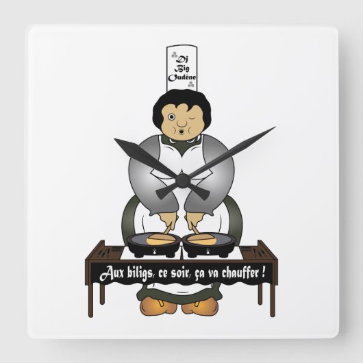 Dj breton quadratische wanduhr (Vorderseite)