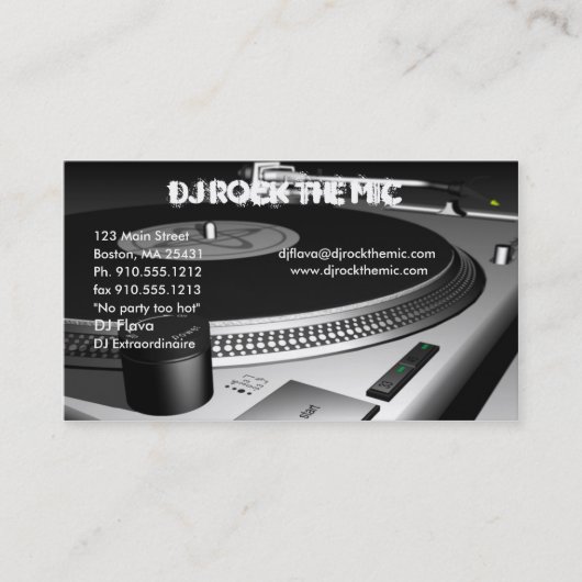 DJ Business Card Visitenkarte (Vorderseite)