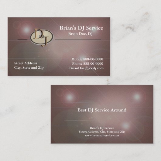 DJ Business Card Visitenkarte (Vorne/Hinten)
