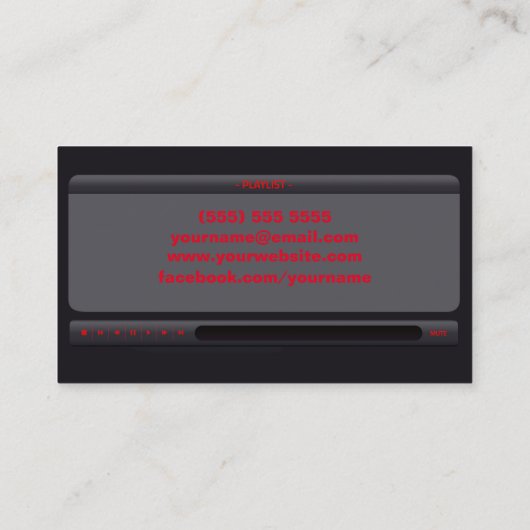 DJ Business Card Visitenkarte (Rückseite)