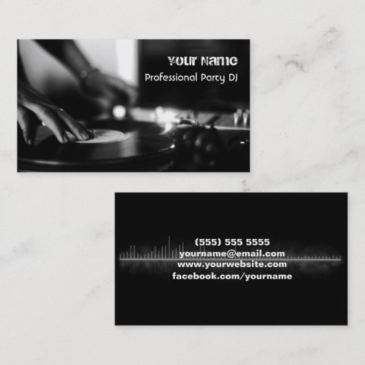 DJ Business Card Visitenkarte (Vorne/Hinten)