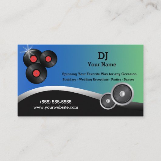 DJ BUSINESS CARD VISITENKARTE (Vorderseite)