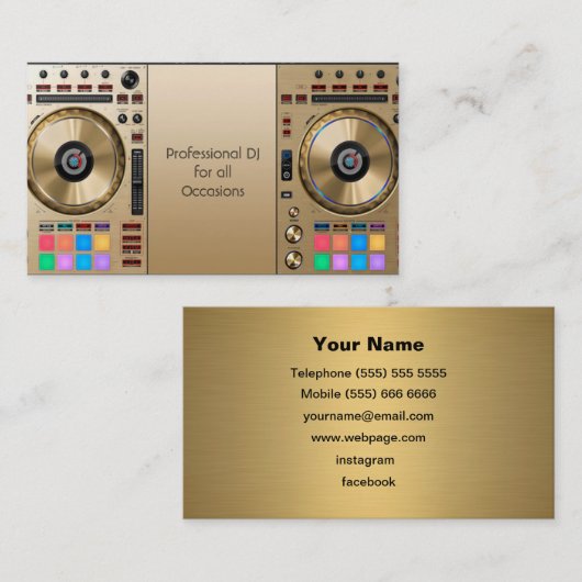 DJ Business Card Visitenkarte (Vorne/Hinten)