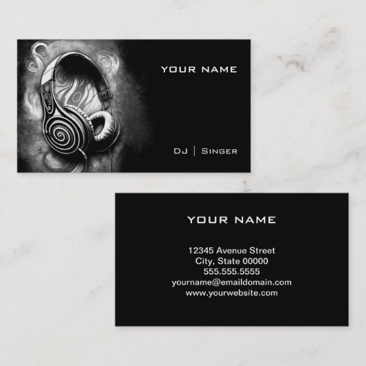 DJ Business Card Visitenkarte (Vorne/Hinten)