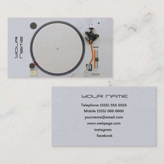 DJ  Business Card Visitenkarte (Vorne/Hinten)