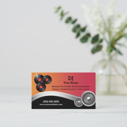 DJ BUSINESS CARD VISITENKARTE (Stehend Vorderseite)