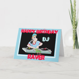 DJ Cartoon Happy Birtday Racerkarte Karte