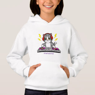 DJ Cat Cartoon – Coole Musikliebhaber-Illustration Hoodie