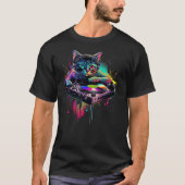 DJ Cat  Disco Cat  Black Party Cat  Cats T-Shirt (Vorderseite)