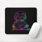Dj Cat Edm Techno House Music Funny Cat Lover For Mousepad (Mit Mouse)