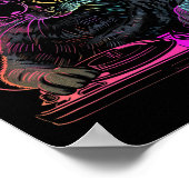 Dj Cat Edm Techno House Musik Funny Cat Lover Poster (Ecke)