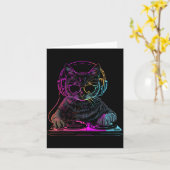 Dj Cat Edm Techno House Musik Lustiger Katzenliebh Karte (Gelbe Blume)