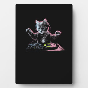 DJ Cat Funny DJ Equipment Draw Niedlich Cat Women  Fotoplatte