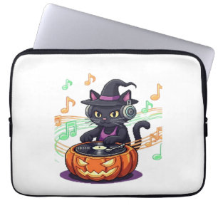Dj cat halloween Oversibler T - Shirt Laptopschutzhülle