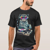 DJ Cat Mixing Turntable T-Shirt (Vorderseite)