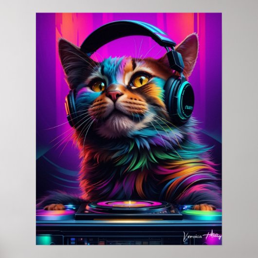 Dj cat poster (Vorne)