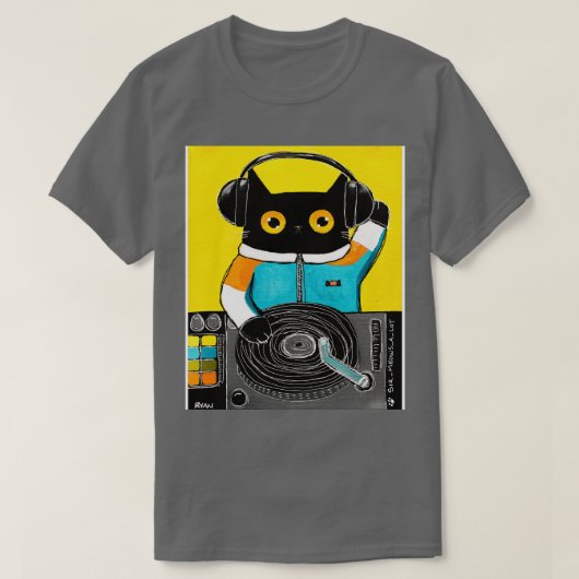 DJ Cat T-Shirt (Design vorne)