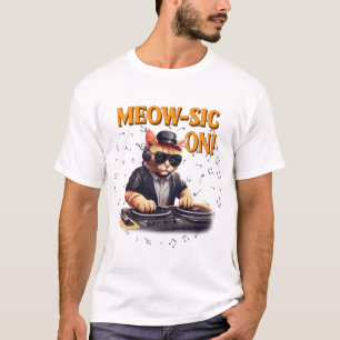 DJ Cat T-Shirt Cat Playing Gitarre Shirt Funny C
