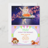 DJ Cat Turntable Mixer Einladung (Vorderseite)