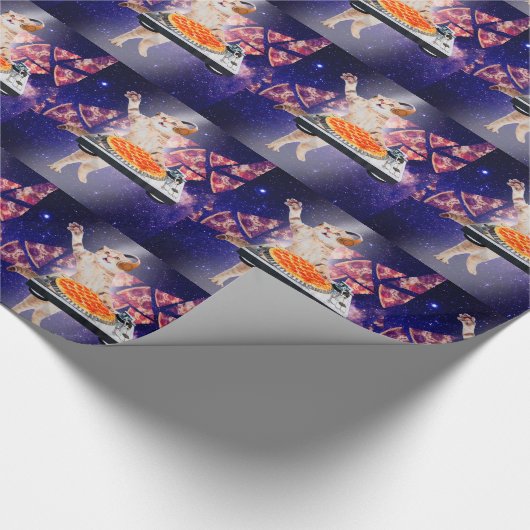 DJ Cat Turntable Mixer Geschenkpapier (Ecke)