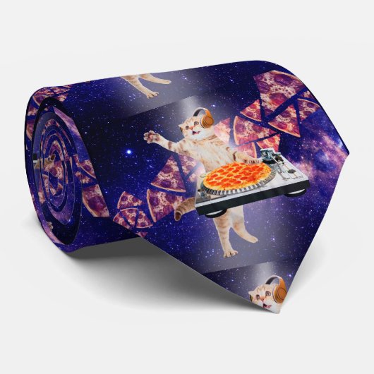 DJ Cat Turntable Mixer Krawatte (Gerollt)