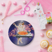 DJ Cat Turntable Mixer Pappteller (Party)