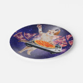 DJ Cat Turntable Mixer Pappteller (Schrägansicht)