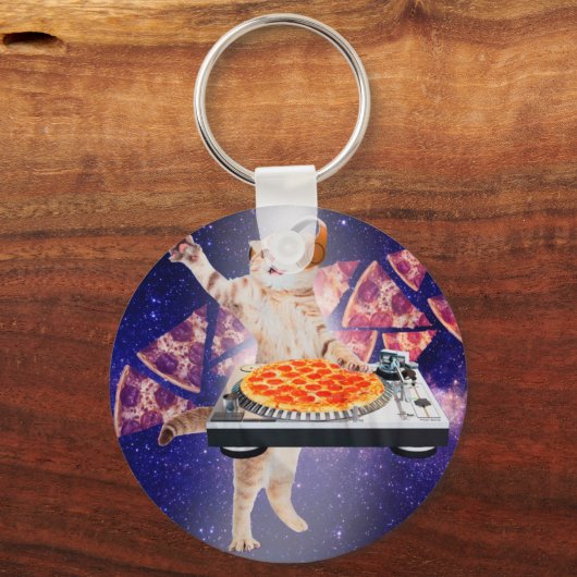 DJ Cat Turntable Mixer Schlüsselanhänger (Vorderseite)