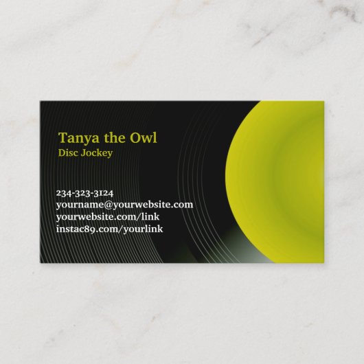 DJ CD Background Business Card Visitenkarte (Vorderseite)