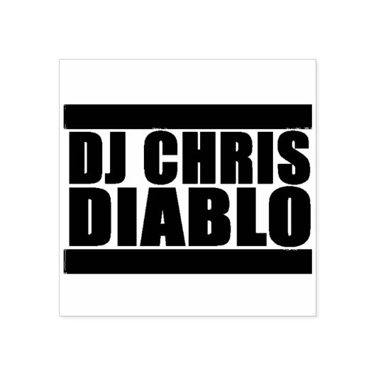 DJ CHRIS DIABLO LOGO RUBBER BRIEFMARKE MEDIUM GUMMISTEMPEL (Prägung)