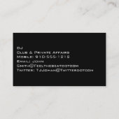 DJ - Color Explosion Black Standard Business Cards Visitenkarte (Rückseite)