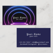 DJ Colorful Neon Lights Lebend - Ausstechen Visitenkarte (Vorne/Hinten)