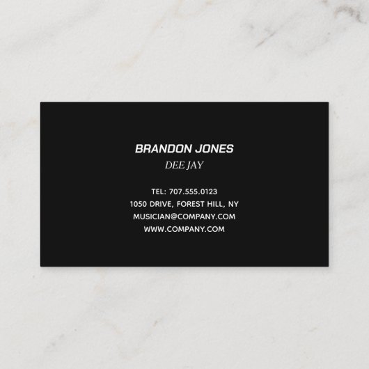 DJ Console Custom Beruflich Visitenkarte (Rückseite)