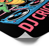 Dj Cricket Beats Groovy Musik Spaß Poster (Ecke)