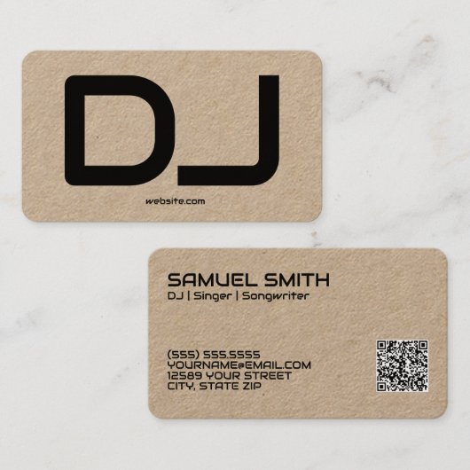 DJ Custom QR Code Business Card Visitenkarte (Vorne/Hinten)