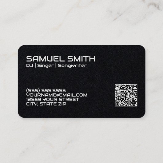 DJ Custom QR Code Premium Visitenkarte (Rückseite)